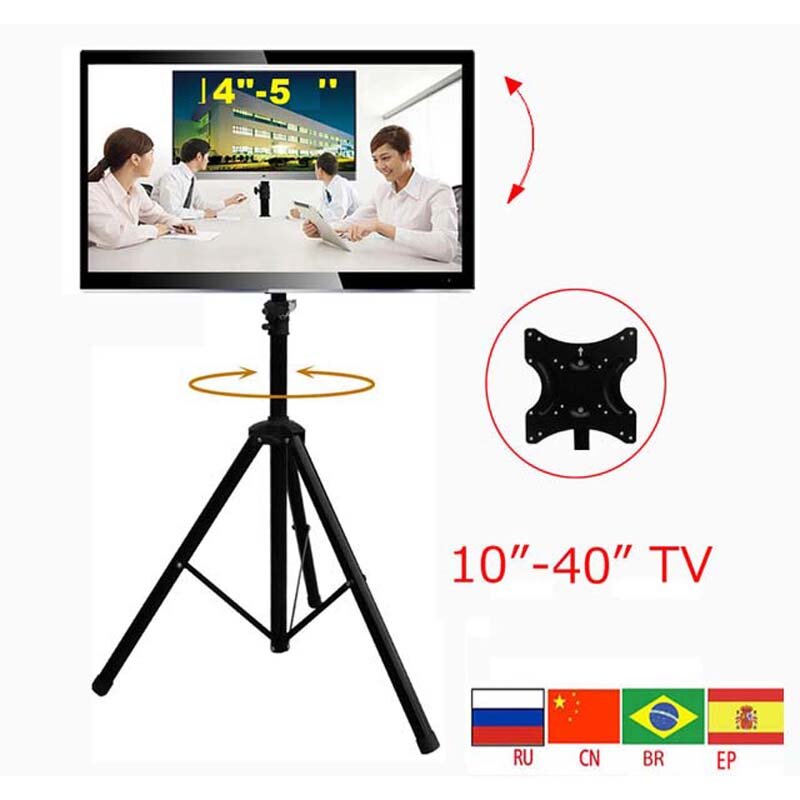 Soporte de suelo plegable para TV LCD de 14-40 ", DLS-10A, carro de exhibición, estante de movimiento completo, trípode para TV, carga de 50kg, VESA, 200x200mm