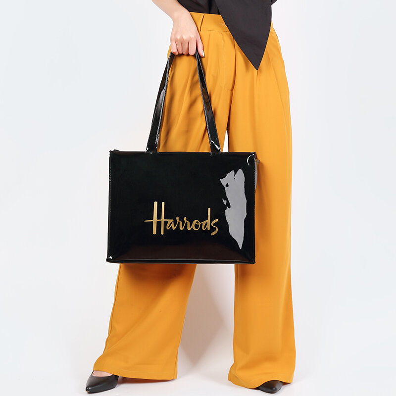 KOKOPEAS – sac de Shopping écologique pour femmes, fourre-tout réutilisable, imperméable, en PVC, à bandoulière, grande capacité, Style London