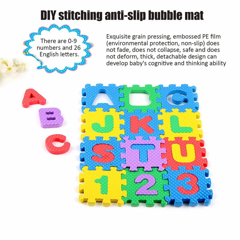 36pcs/Set Children Alphabet Letters Numerals Puzzle Colourful Kids Rug Play Mat Soft Floor Crawling Puzzle Kids Educational Toys