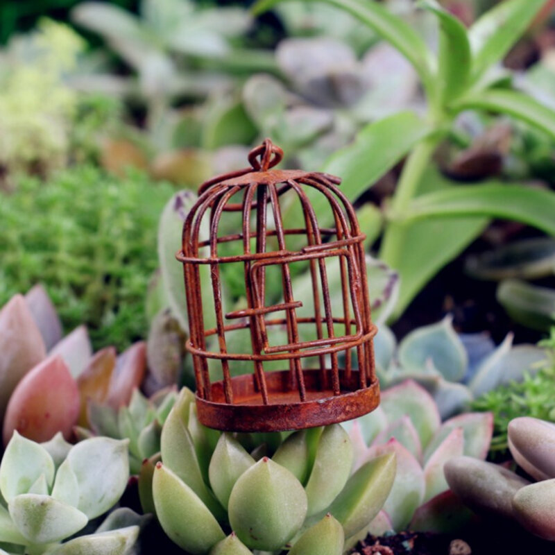1:12 Mebel Miniatur Rumah Boneka Logam Sangkar Burung untuk Dekorasi Rumah Boneka Rumah Kandang Burung Aksesori Boneka