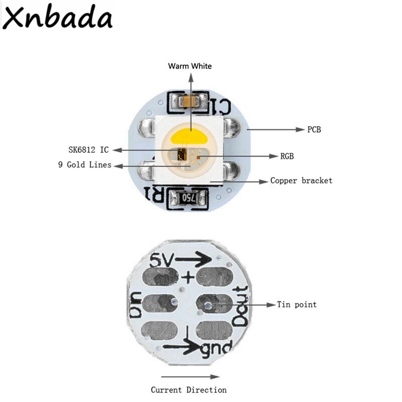 Chip LED RGB integrado e placa de dissipador de calor, WS2812B, WS2812, WS2811, IC, SK6812, DC5V, 4 pinos, 5050, 10-500pcs