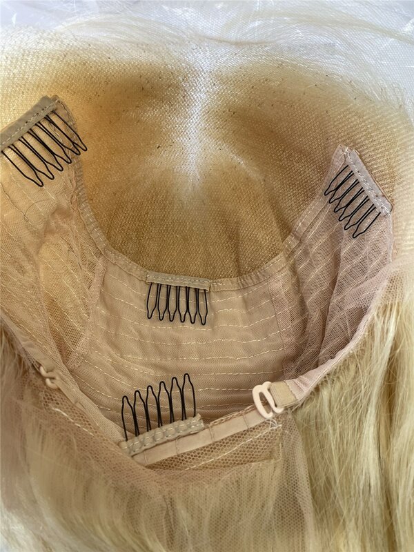 QueenKing-Peluca de cabello humano brasileño para mujer, pelo rubio con encaje frontal 13x6, pelo Remy liso y sedoso 613, envío gratis durante la noche