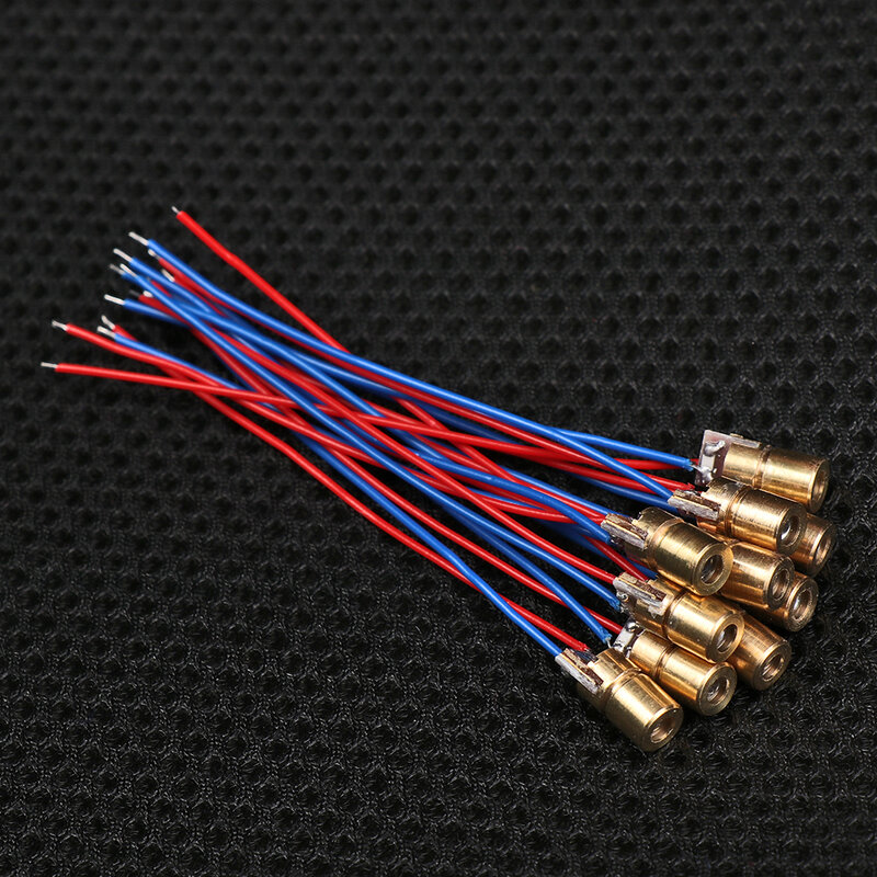 Módulo de diodo láser de Cruz de punto ajustable, equipo de taller de cobre rojo de cabeza, 6mm, 3/5V, 5 millones de vatios, 650nm, 1/3/5/10 piezas