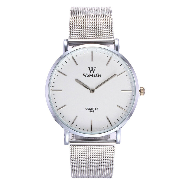 WOMAGE Fashion Luxury Women Watches Stainless Steel Mesh Band Quartz Watch Casual Women Quartz Wristwatches Montre Femme