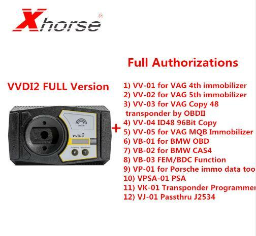 Xhorse Qube 1.0 VVDI2 Kit Lengkap Pemrogram Kunci Otomatis dengan Otorisasi OBD48 + 96bit 48-Clone MQB untuk BMW FEM/BDC