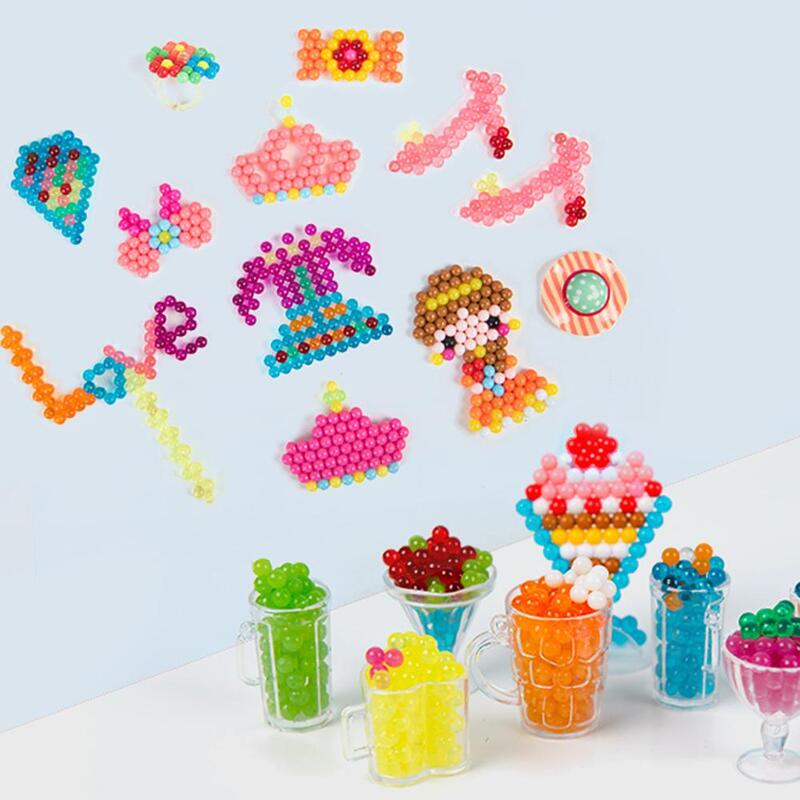 Yantjouet 8400 sztuk magiczna woda lepkie koraliki 350 sztuk/kolor dzieci koraliki 24 kolory kryształ kolor Puzzle Aqua dla dzieci zabawki prezentowe