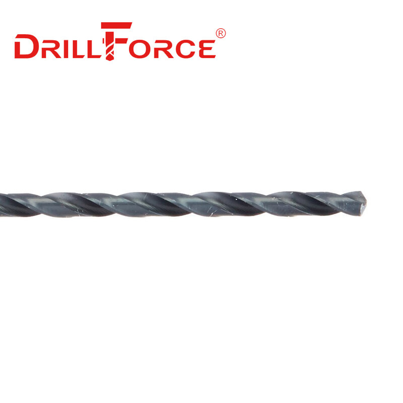 Drillforce Tools 4mm-16mmx400mm OAL HSS M2 Black Oxide Long Twist Drill Bits For Metalworking Alloy Steel & Cast Iron