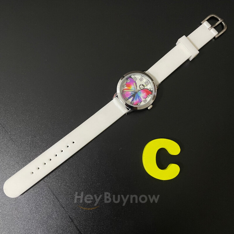 Новинка 2022, цветные светящиеся модные кварцевые часы с рисунком бабочки, детский подарок, повседневные силиконовые наручные часы