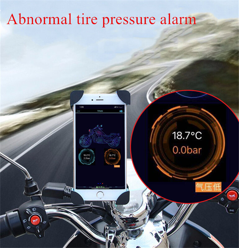 Système de surveillance de la pression pour moto, TPMS, Bluetooth 5.0, capteur externe, 2 pièces