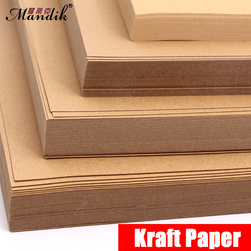 Papel Kraft marrón A4, cubierta de cuaderno, 250GSM, 50 hojas de embalaje