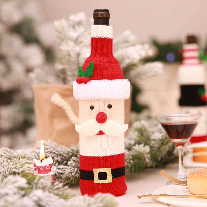 2020 decorações de natal mesa jantar natal conjunto de vinho vestido terno garrafa de vinho ornamento de natal