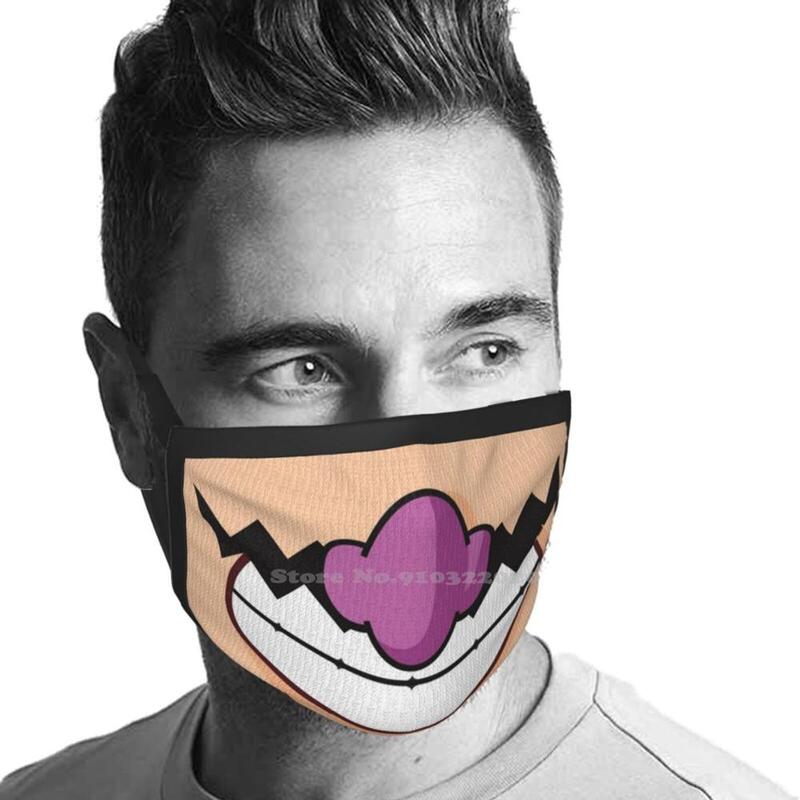 Wahhhh - Rio Cotton Breathable Soft Mouth Mask Wario Villain Evil Mustache Retro Video Games Aimles
