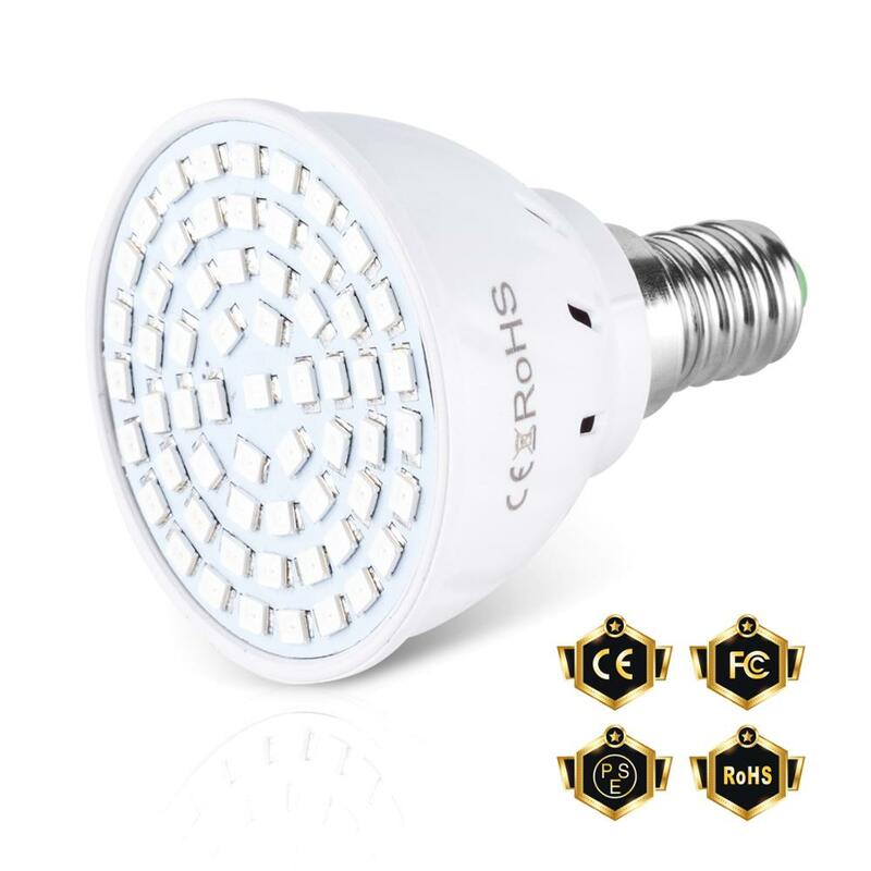 Lámpara LED de espectro completo para crecimiento de plantas, iluminación interior, luces de crecimiento, sistema hidropónico E27, 80LED, 220V