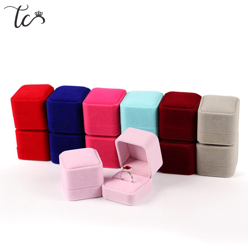 Ring Box Velvet Ear Studs Holder Box Trinket Container Engagement Gift Box Jewellery Organizer and Packaging