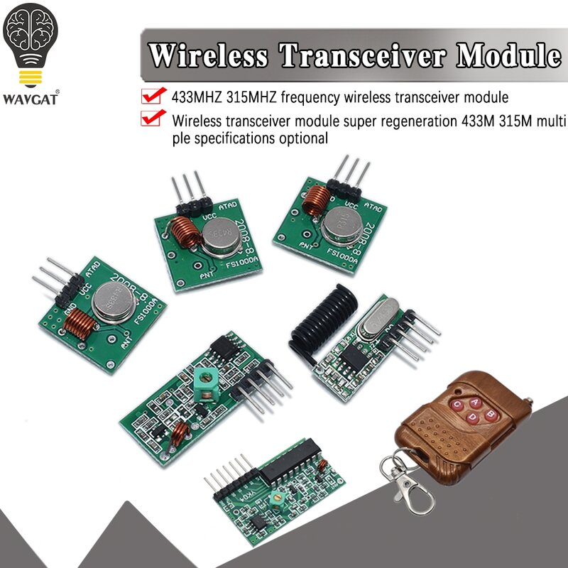 RF Módulo Transmissor Sem Fio e Kit Receptor, Arduino Raspberry Pi ARM MCU WL, DIY, 5V DC, 315MHz 433MHz