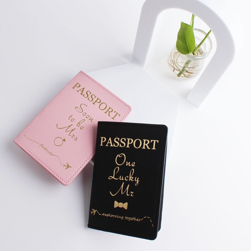 Da Cặp Đôi Du Lịch Túi Đựng Tài Liệu, Da Hộ Chiếu Passport Cover, Hộ Chiếu, PU Bướm Gel Ghi Nhớ Giá Đỡ