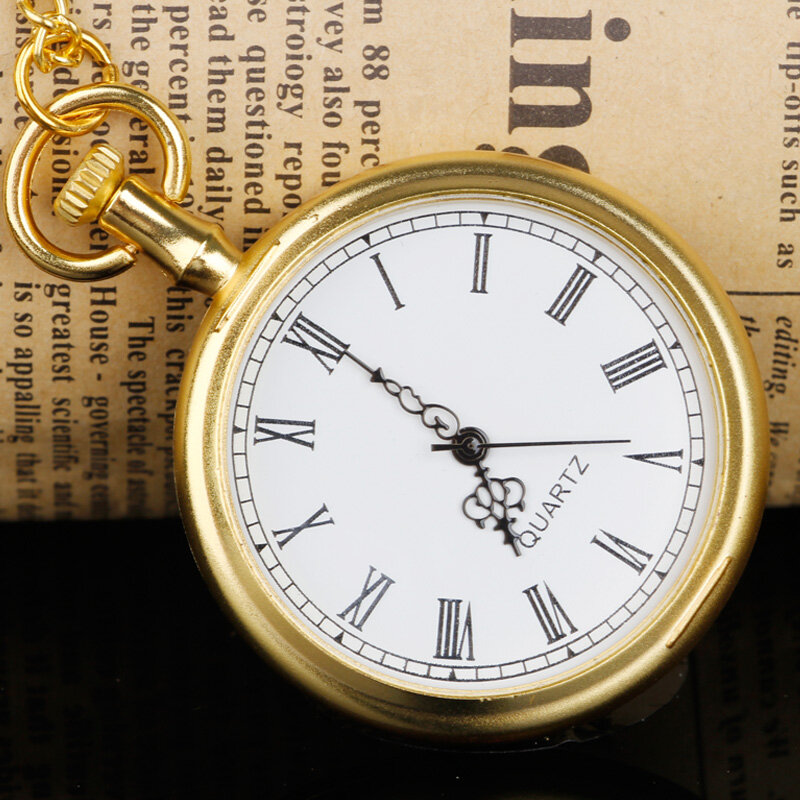 Retro zegarek kieszonkowy kwarcowy mężczyźni kobiety moda wisiorek zegar z łańcuchem naszyjnik