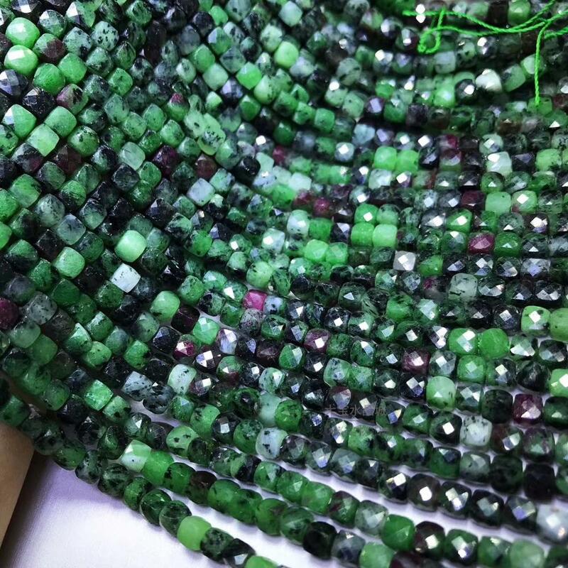 Epidote-Perles carrées vertes pour la fabrication de bijoux à bricoler soi-même, pierres précieuses naturelles, FPPJ, vente en gros, 5-5.5mm, 38cm