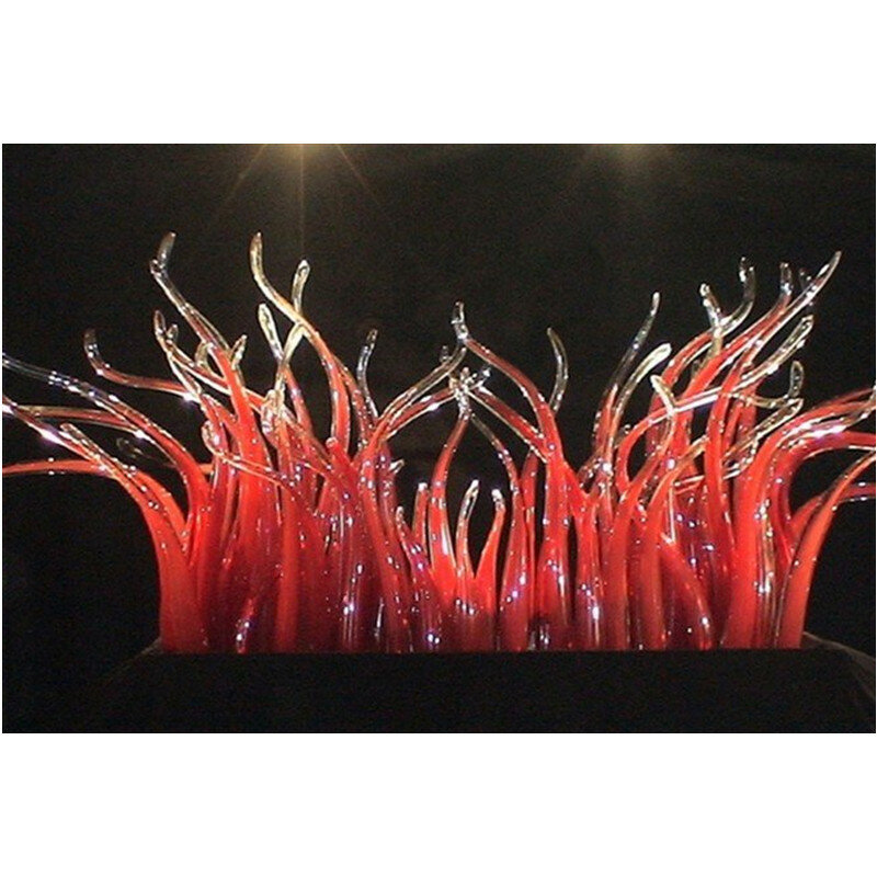 Sculpture de luxe en verre de Murano soufflé à la main, artisanat d'art en cristal rouge pour hôtel et salle d'exposition