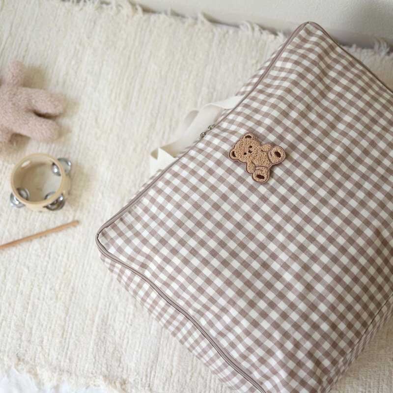 Cartoon niedźwiedź wielokrotnego użytku bawełna Jumbo pranie z zamkiem błyskawicznym, duża, mocna zakupy torba do przechowywania do domu