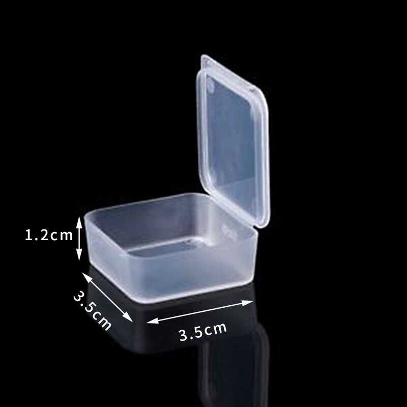 Caja de almacenamiento de joyas, contenedor transparente de cuentas de plástico, rectangular, pequeño, para artículos pequeños, artesanías, 1 pieza
