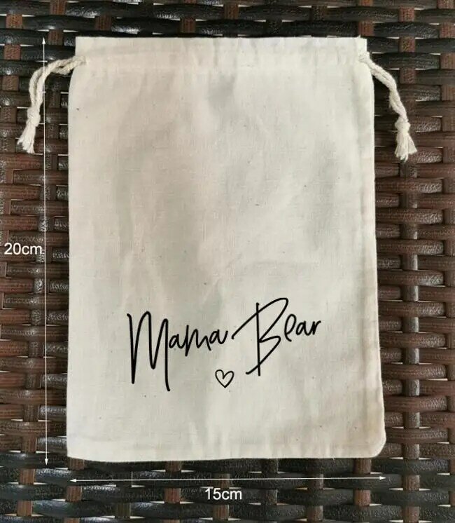 200 szt. Spersonalizowane Logo 15x20cm 130g naturalna bawełna torby woreczki ze sznurkiem ściągającym drukowane z czarne Logo