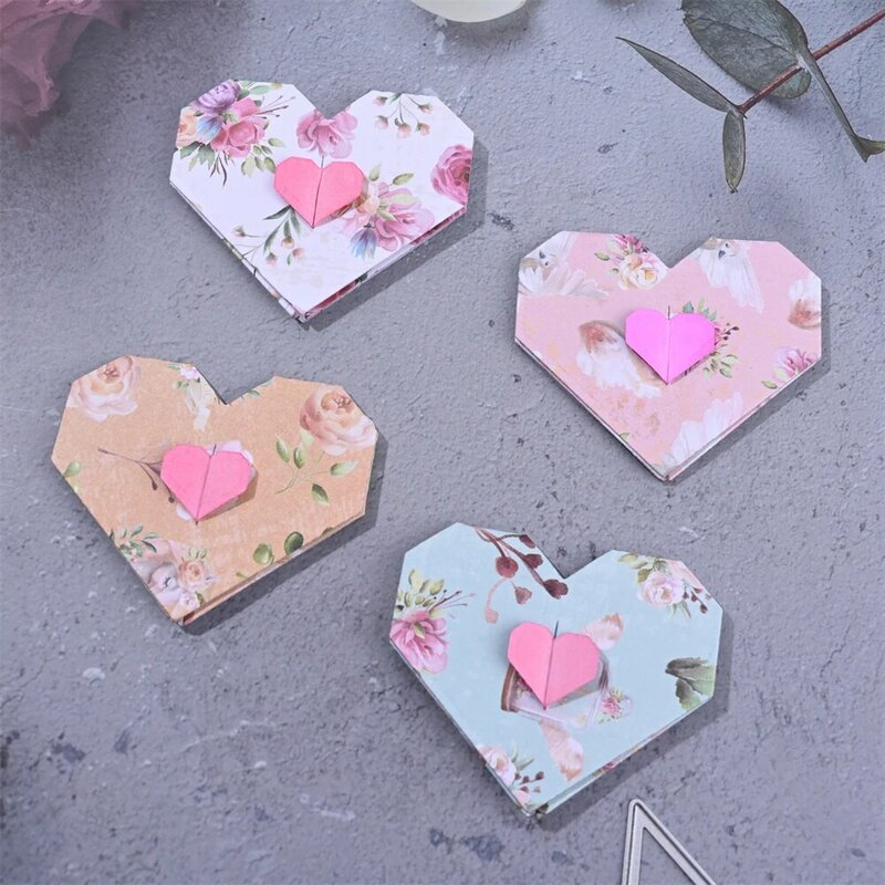 InLoveArts Fold Heart wykrojniki do metalu kochające szablony do scrapbookingu dekoracja do albumów DIY tłoczenie Folder Die Cut
