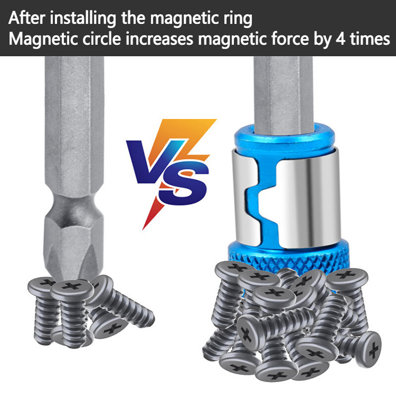 Universal 1 Uds anillo magnético aleación anillo magnético puntas de destornillador anticorrosión fuerte magnetizador broca anillo magnético