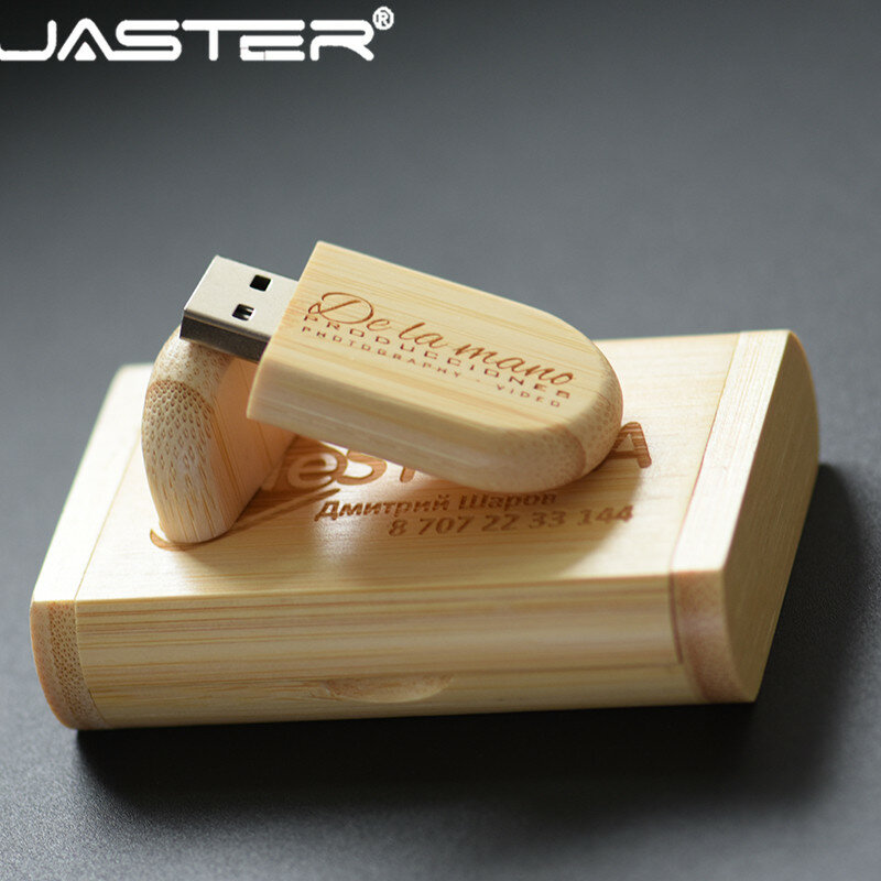 JASTER (darmowe własne logo) drewniane usb + pudełko pen drive 8GB 16gb 32gb pamięć usb pendrive LOGO klienta prezent ślubny
