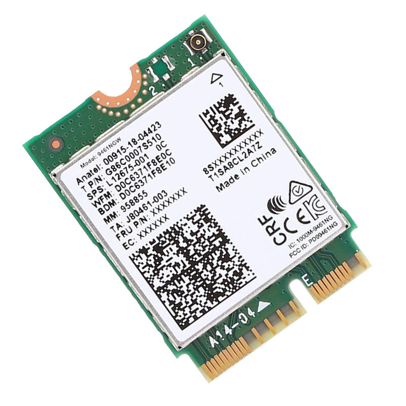 Dual Band Wireless AC 9461 for Intel 9461NGW 802.11ac M2 Key E CNVI 2.4G/5G WiFi Card Bluetooth 5.0 with extend antenna