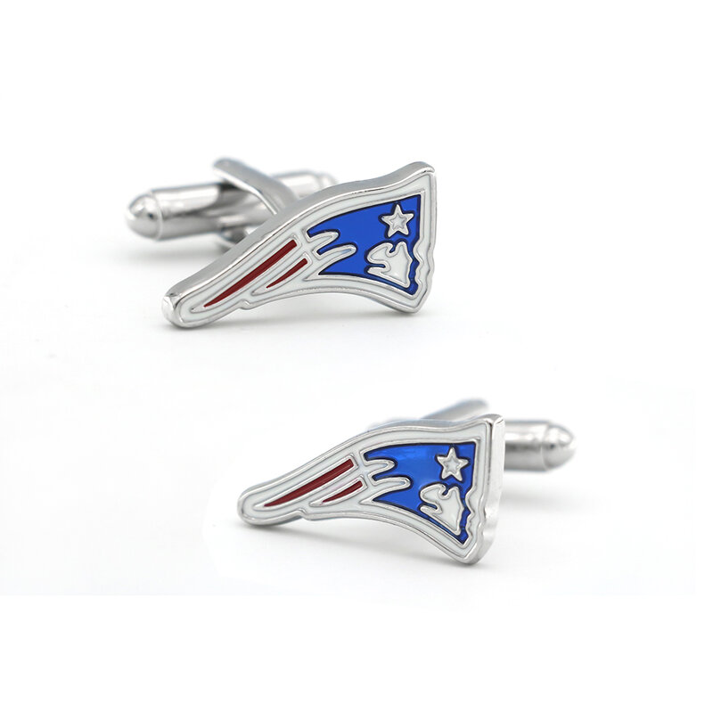 New Arrival Rugby Team Cuff Links Blue Color Patriots Design Quality Brass Material Men's Novelty Cufflinks Free Shipping