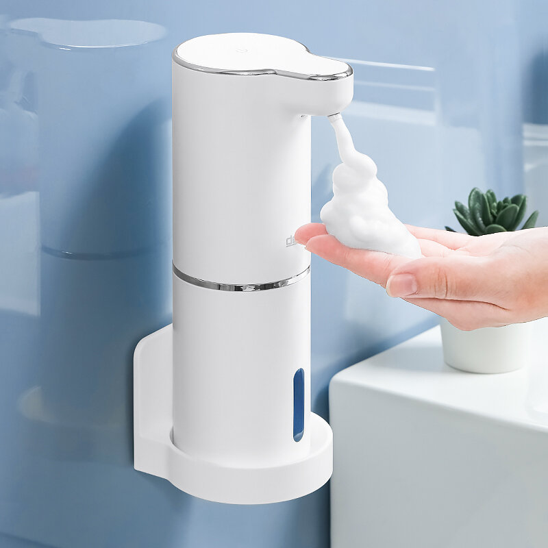 Dispenser automatici di sapone in schiuma bagno lavatrice intelligente con ricarica USB materiale ABS bianco di alta qualità