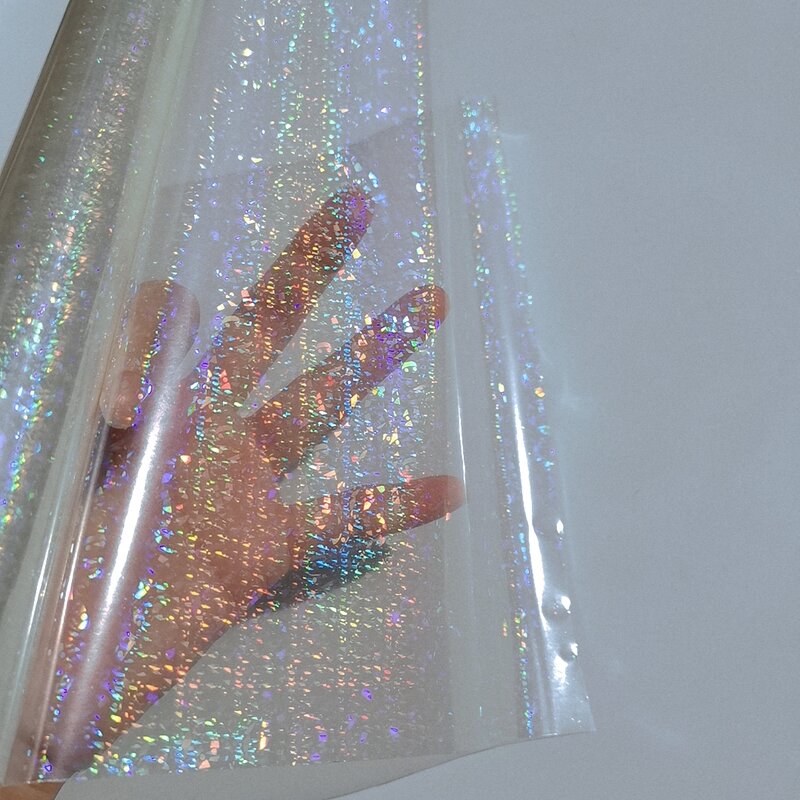 Folha de carimbo quente transparente lisa holográfica no papel ou na caixa plástica, caixa do pacote de DIY, 21cm x 120m pelo lote