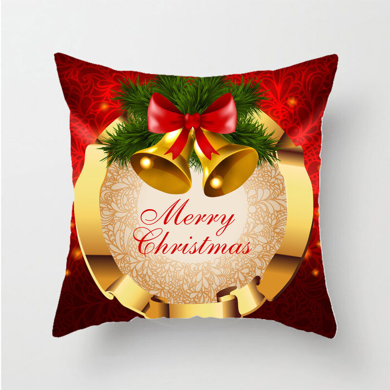 Christmas element pattern 3D printed Polyester Decorative Pillowcases Throw Pillow Cover Square Zipper Pillow cases style-3