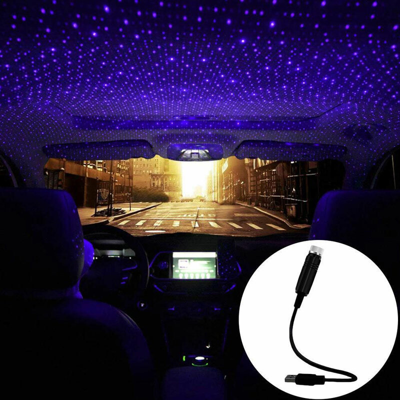 ปลั๊กและเล่นรถและบ้านเพดานโรแมนติก USB Night Light Starry Sky Red Blue Decor โคมไฟปรับแสงหลาย effects