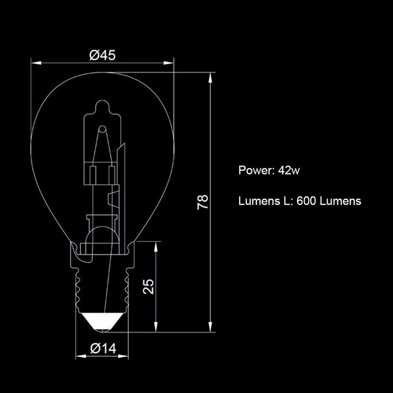 Ampoule halogène P45, 42W, E14, 220V, degré de haute température, résistant à 300, lampe de four, éclairage intérieur, lampe à vis E14