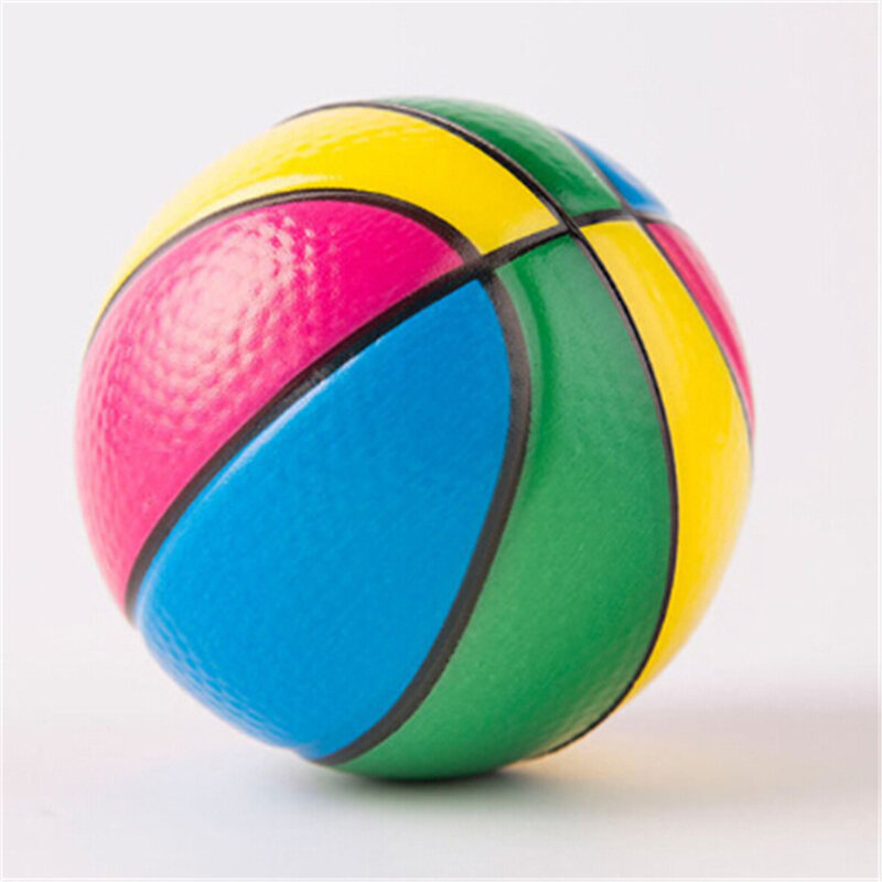 6.3CM Kid Toy Squeeze Soft Foam Rubber Ball Orange Hand Wrist Exercise Stress Relief Colorful Squeezing Ball Basketball