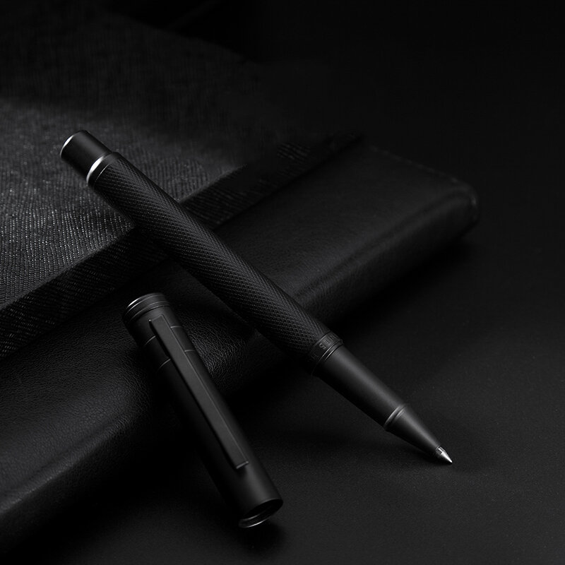 Luxury Black Rollerball Pen Beautiful Tree Texture Smooth 0.5mm Point Excellent Writing Gift Pen For Signature Business Office