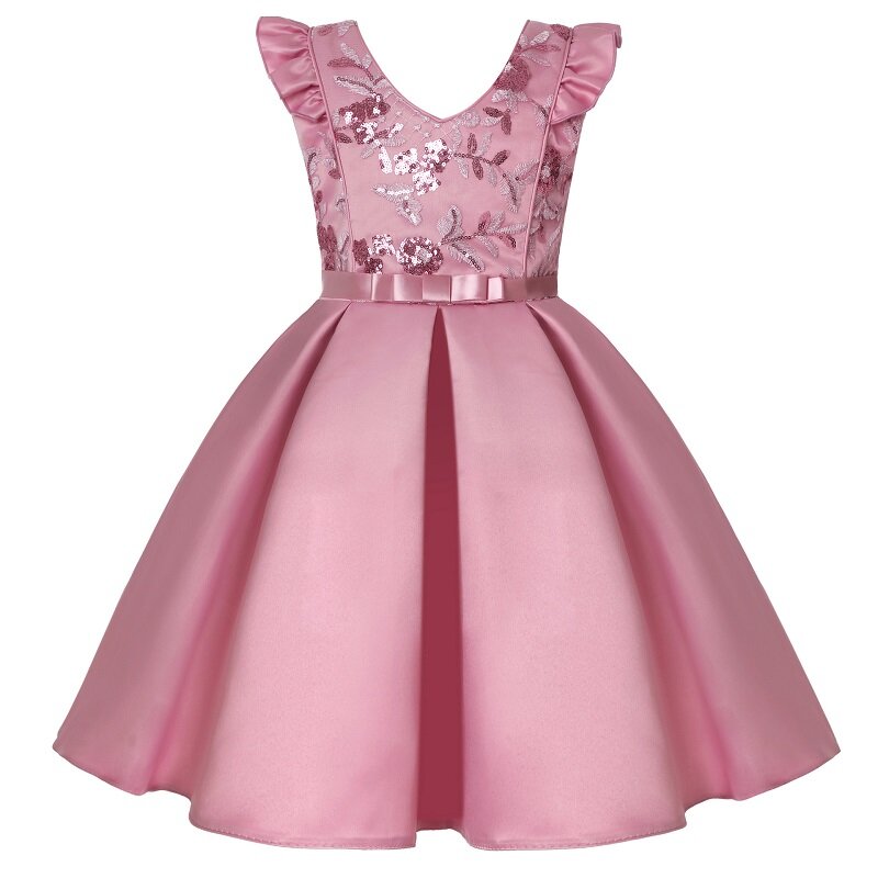 Детское вечернее платье, банкетное платье принцессы для девочек, Новые цветочные платья для девочек на свадьбу, кружевное бальное платье без рукавов