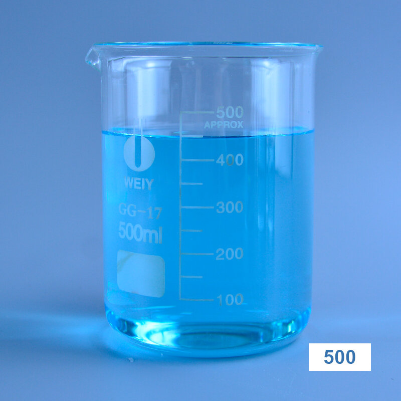 Kapasitas 50Ml-3000Ml Bentuk Rendah Gelas Kimia Laboratorium Borosilikat Kaca Transparan Gelas Kimia Menebal dengan Cerat