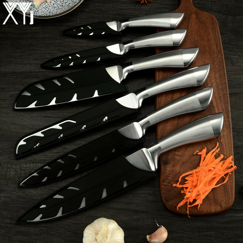 Myvi facas cobre faca de cozinha bainha para 8 chef chef chef cortar pão 7 sansansantoku facas de corte faca de plástico preto lâmina guarda