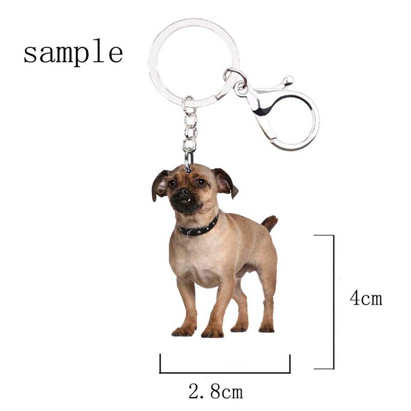 Dog Acrylic Golden Retriever Keyring With Wing Fashion Keychains Mens Car Key Chain Ring Xmas Gift for Women Love Animal Miss U