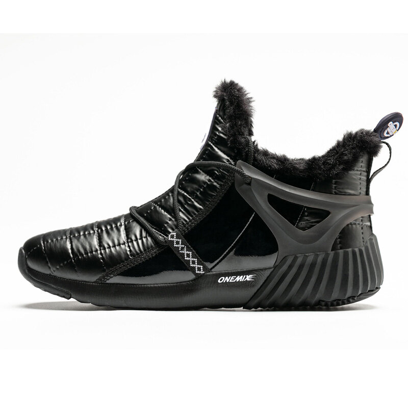 ONEMIX Winter Men's Boots Keep Warm Wool Trekking Sneakers Outdoor Unisex Mountain Waterproof Hiking Shoes Running Shoes for Man