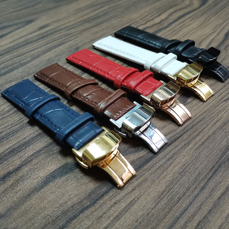 Bracelets de montre en cuir véritable, pour Tissot 1853 Seiko, 14mm 16mm 18mm 19mm 20mm 21mm 22mm 24mm