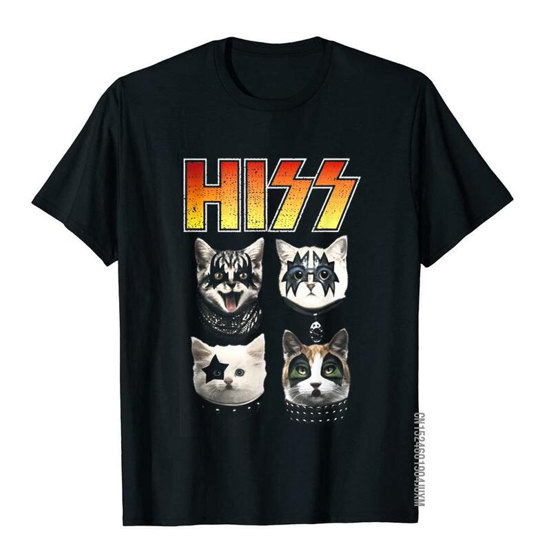 HISS Funny Cat Shirt Hiss Shirt Cat Lover T-Shirt Hiss Cat Fitness Top T-Shirt T-Shirt per uomo T-Shirt in cotone stile cinese
