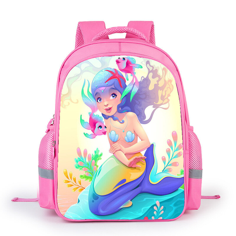 16 Inch The Little Mermaid Ariel Backpack Princess Kids School Bag Fairy Tale Schoolbag Book Bags for Teen Girls mochila Bolsa