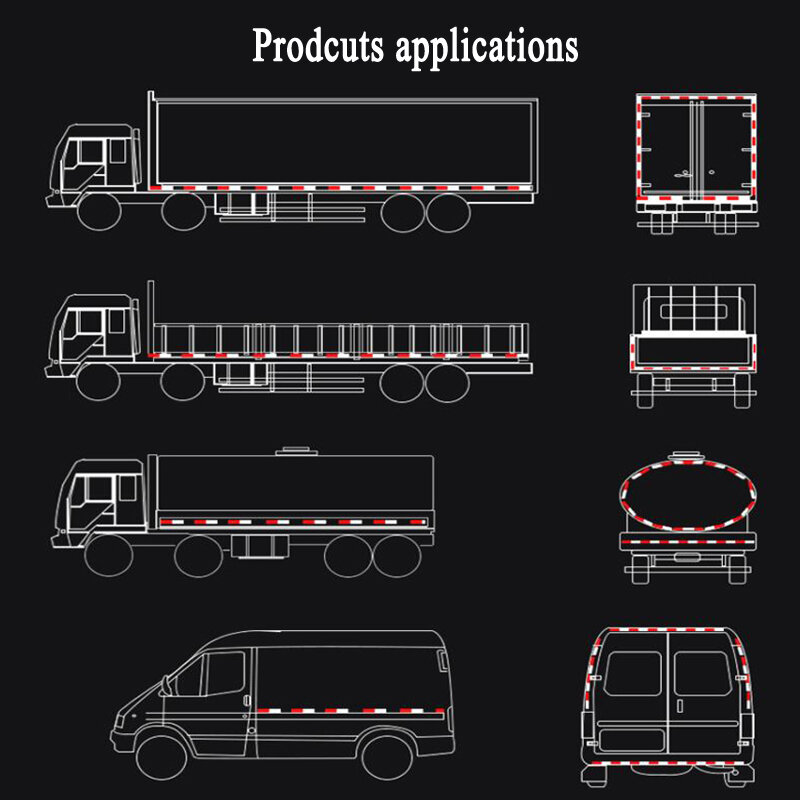 배리어 트레일러 차량용 반사 테이프 스티커, 5cm x 50m/롤, 트럭, 자체 접착, 애완 동물 경고, Conspicuity 테이프, 제조업체