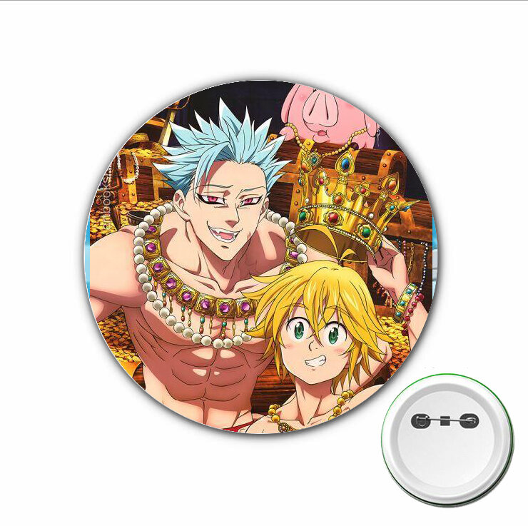 3pcs anime The Seven Deadly Sins Cosplay Badge Cartoon Pins Brooch for Clothes Accessories Backpacks bags Button Badges