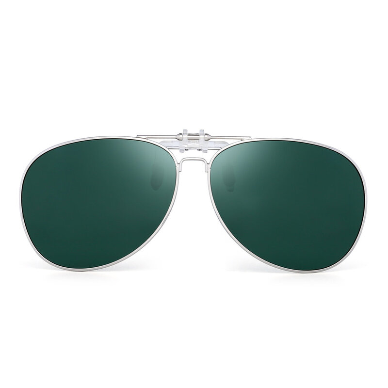 Round Polarized Clip On Sunglasses Fashion Pilot Women Men Filp up Sunglasses UV400