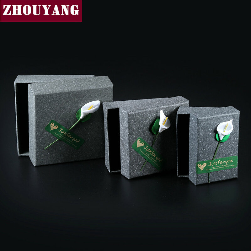 Top Qualität Schmuck BOX Für Ring Ohrring Halskette Sets Royal Stil Grau Kraft Papier VERPACKUNG JPB003 JPB004 JPB005